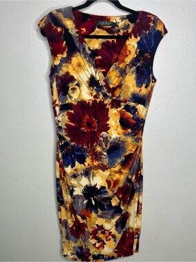 Lauren Ralph Lauren Dress Floral Stretchy Comfortable Cocktail Artsy - 10